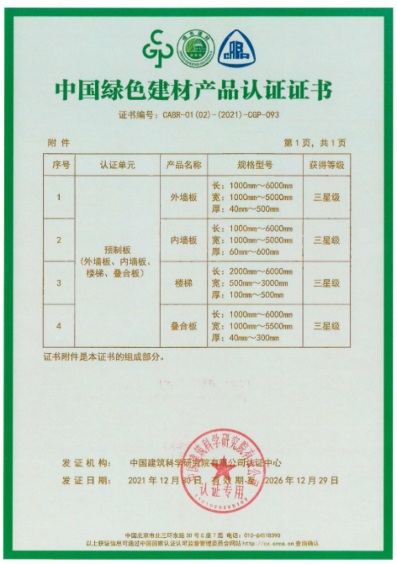 榮華建科順利通過山東省首批裝配式 建筑預制構件綠色建材三星級認證(圖2)